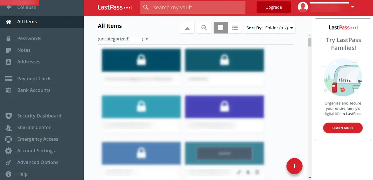 LastPass Password vault