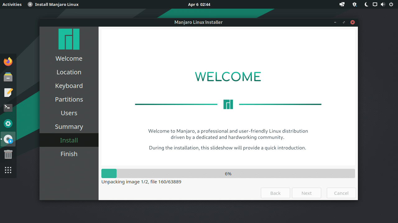 Manjaro installing