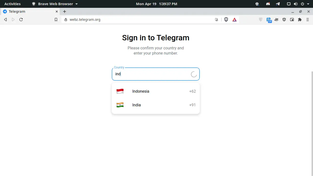 Telegram WebZ sign in