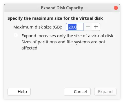 Expand disk space