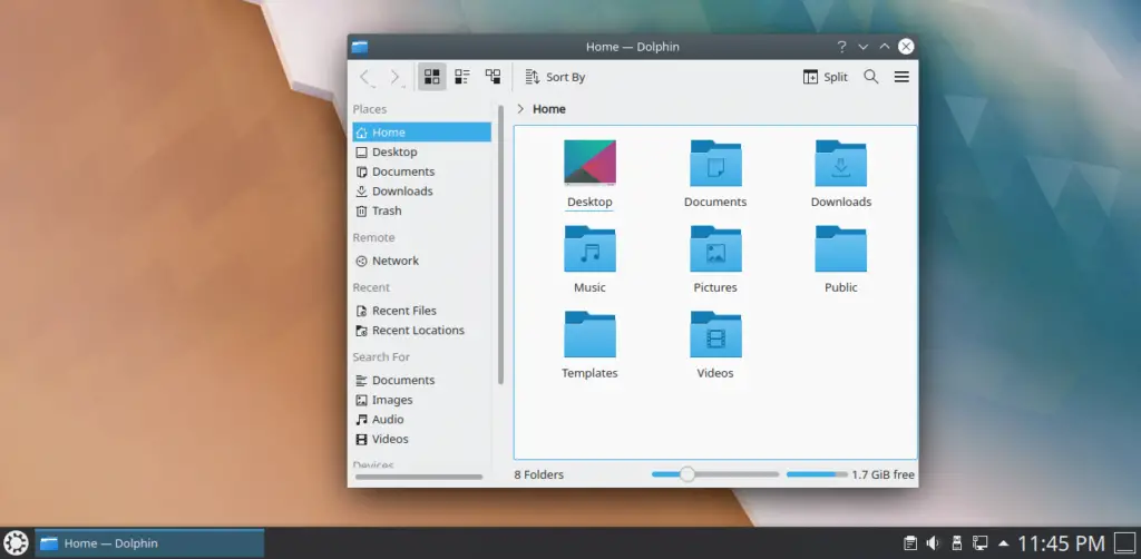KDE Plasma desktop environment