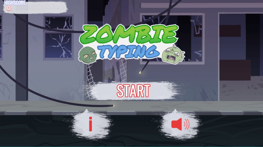 Zombie typing practice game
