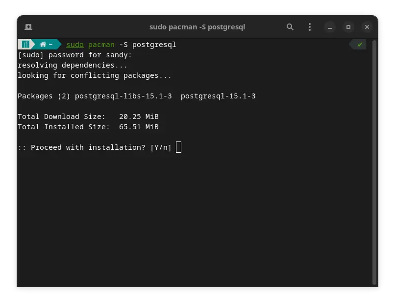 install postgresql on arch linux